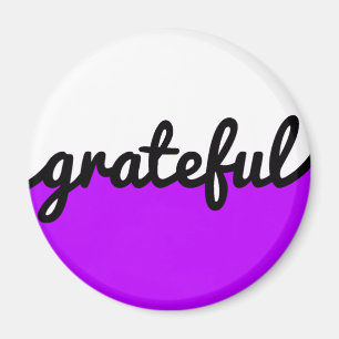 Imã Script Grateful, preto roxo e branco