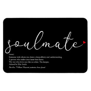 Ímã Script Love Heart Soulmate Definition
