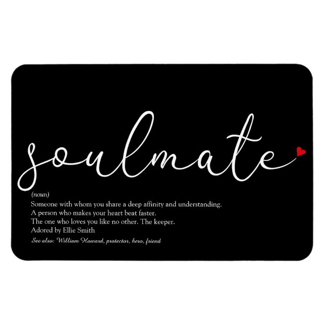 Ímã Script Love Heart Soulmate Definition (Horizontal)
