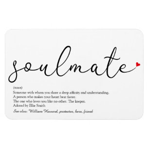 Ímã Script Love Heart Soulmate Definition