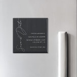 Imã Script manuscrito preto e branco<br><div class="desc">Crie o seu casamento simples e moderno,  salve o ímã da data com a moderna tipografia escrita a preto e branco design.</div>