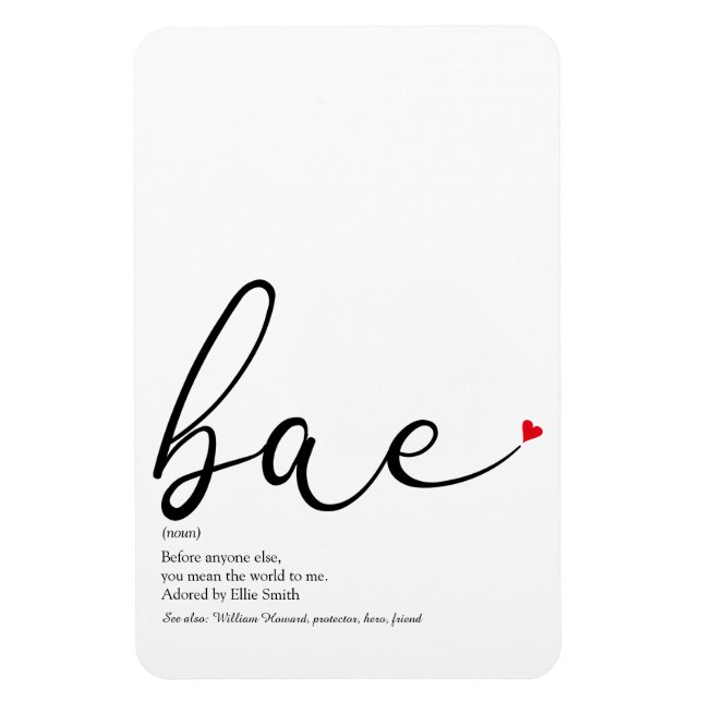 Ímã Script Red Love Heart Bae Definition (Vertical)