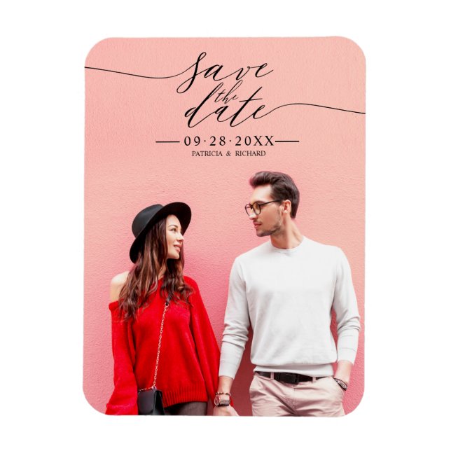 Ímã Script Simples e Elegante para Save The Date de Ca (Vertical)