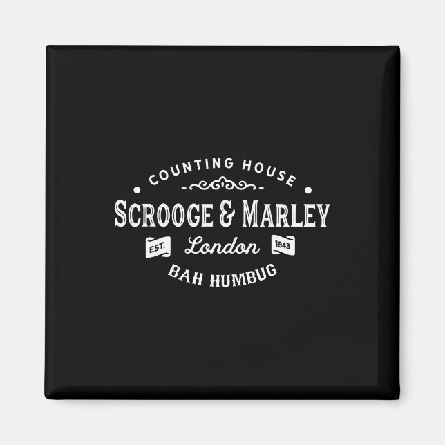 Imã Scrooge e Marley Counting House Christmas Carol (Frente)