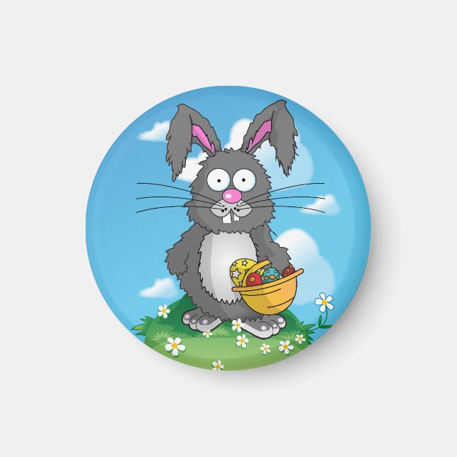 Imã Scruffy Easter Bunny (Frente)
