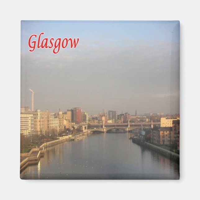 Imã SCT017 GLASGOW Skyline, Escócia, Fridge (Frente)