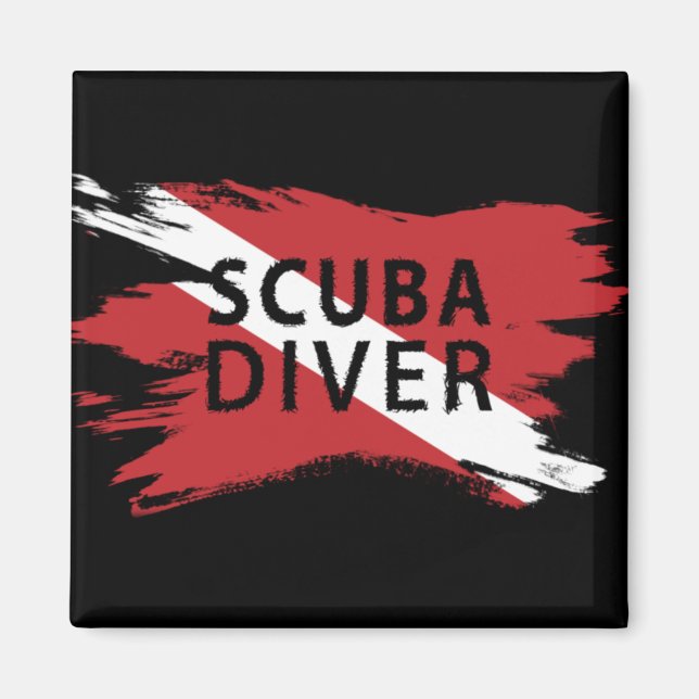 Imã Scuba Diver, Diver Down Flag, Scuba flag (Frente)