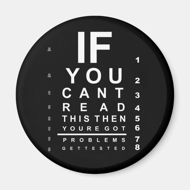 Imã Se conseguir ler este gráfico de teste - Escuro (Frente)