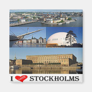 Imã SE - Suecia - Estocolmo - I Love - Collage
