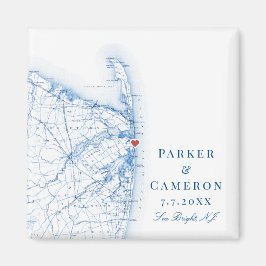 Imã Sea Bright New Jersey Mapa Elegante Favor do Casam
