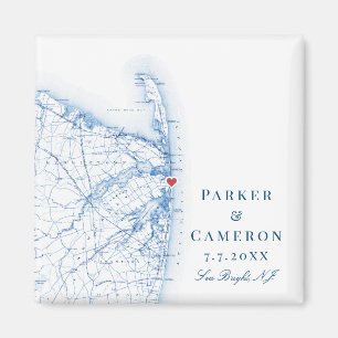 Imã Sea Bright New Jersey Mapa Elegante Favor do Casam