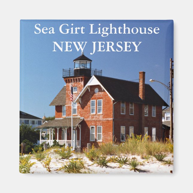 Imã Sea Girt Lighthouse, Nova Jersey Magnet (Frente)
