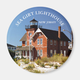 Imã Sea Girt Lighthouse, Nova Jersey Round Magnet