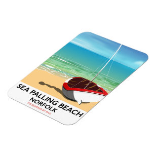 Ímã Sea Palling Beach poster de praia de Norfolk