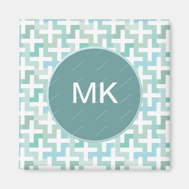Imã Seafoam Green Geométrico (Frente)