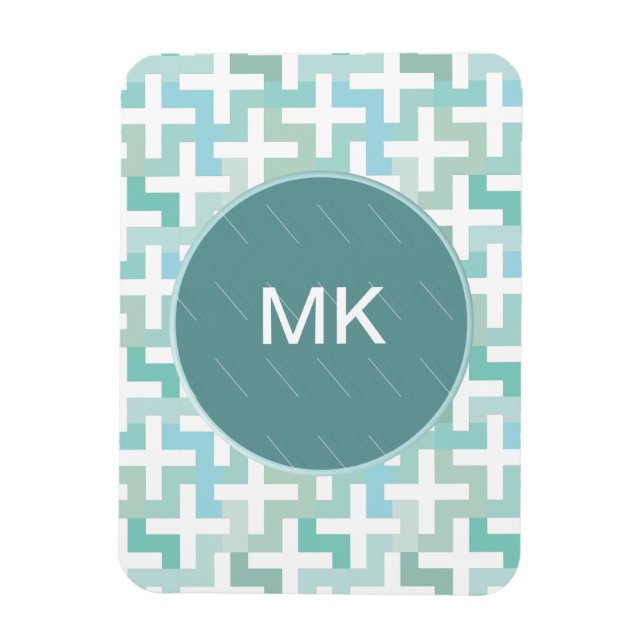 Ímã Seafoam Green Geométrico (Vertical)