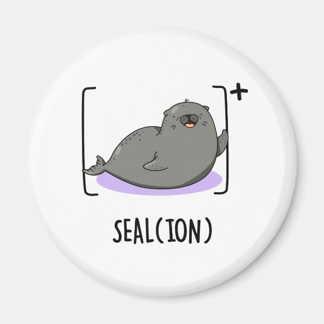 Imã Seal Ion Funny Sea Lion Pun (Frente)