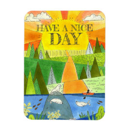 Ímã Seal River Kayak Sunrise Tenha Um Bom Dia