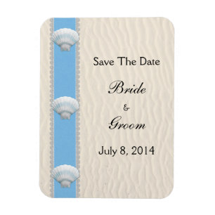 Ímã Seashell Beach Wedding Save The Date