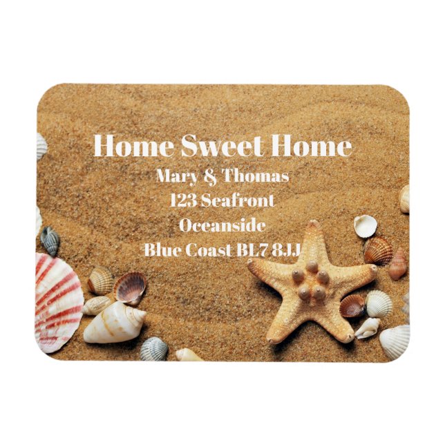 Ímã Seashell Change of address Home Sweet Home (Horizontal)