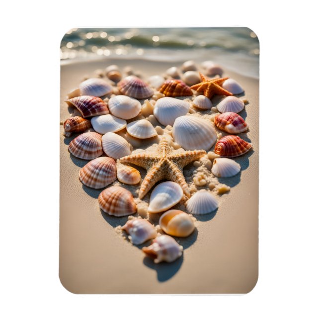 Ímã Seashell Heart (Vertical)