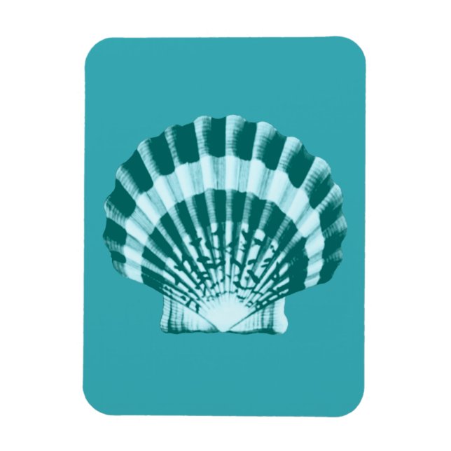 Ímã Seashell - Sombras de azul lacrimogêneo (Vertical)