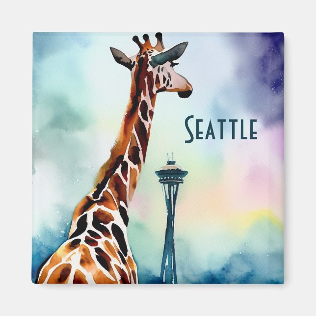 Imã Seattle Giraffe (Frente)