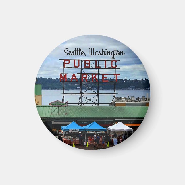 Imã Seattle Public Market Center nº 3 do mundo (Frente)