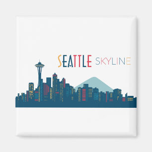 Imã Seattle Skyline Blue