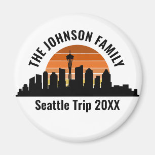 Imã Seattle Skyline Sunset Férias Personalizadas da Fa