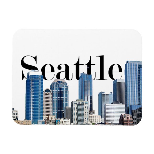 Ímã Seattle WA Skyline com Seattle no Sky Magnet (Horizontal)