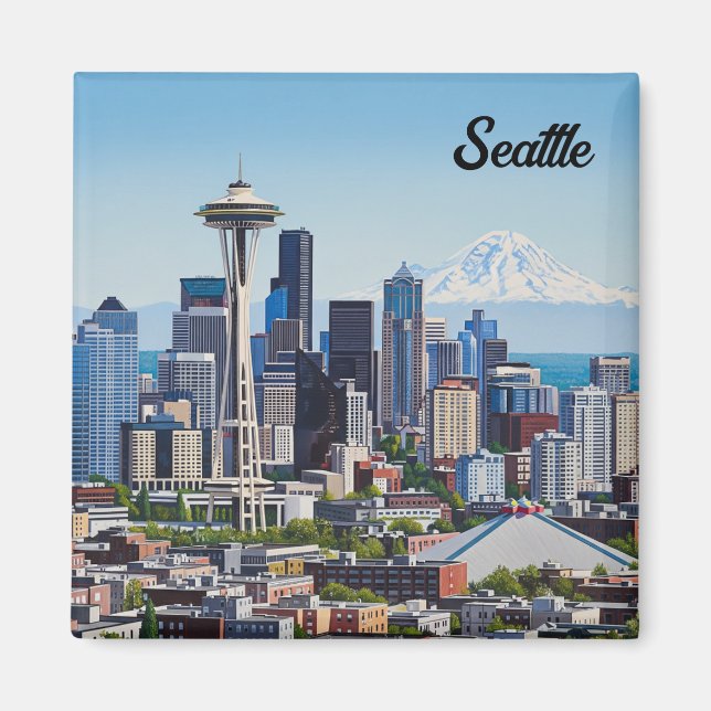 Imã Seattle Washington Mt Rainier (Frente)