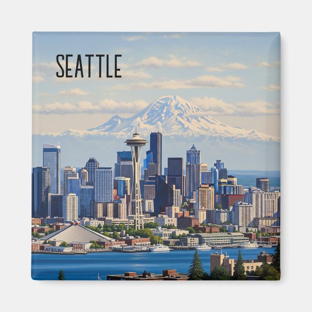 Imã Seattle Washington Mt Rainier (Frente)