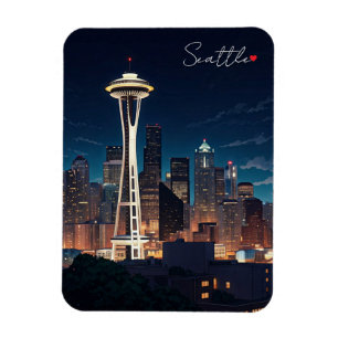 Ímã Seattle Washington Night