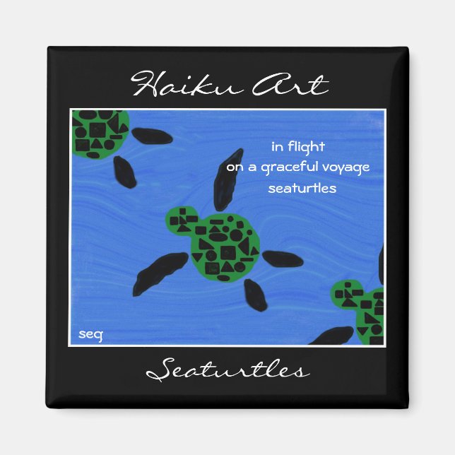 Imã Seaturtles Haiku Art Magnet (Frente)