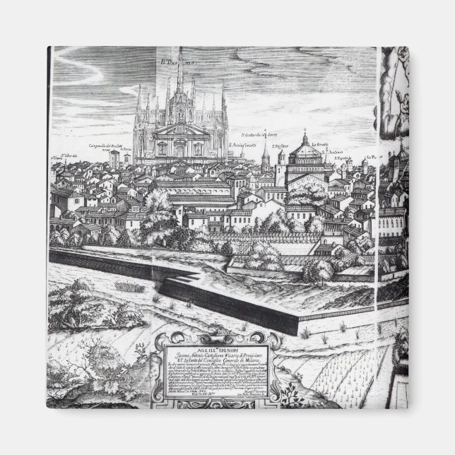 Imã Seção de um Mapa de Milão, 1640 (Frente)