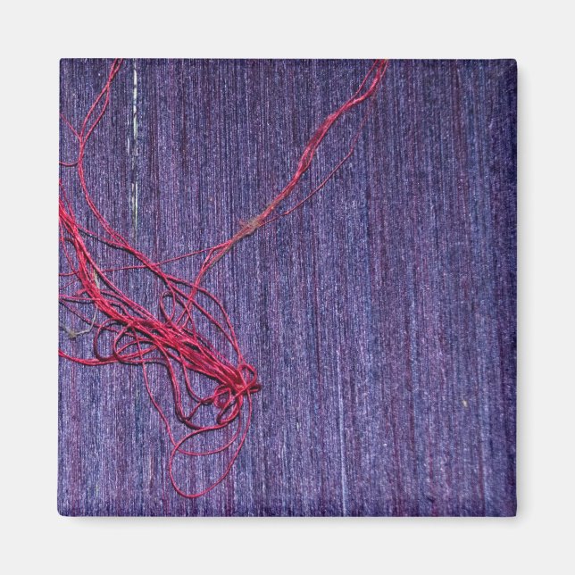 Imã Seda Azul Tailandesa Feita Manuscrita Com Thread V (Frente)