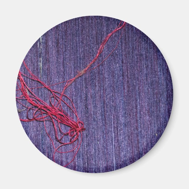 Imã Seda Azul Tailandesa Feita Manuscrita Com Thread V (Frente)