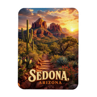 Ímã Sedona Arizona Pôr do Sol Rocha Vermelha Deserto V