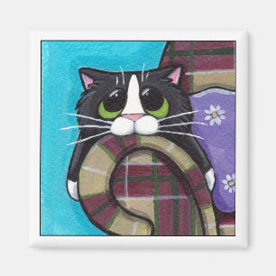 Imã Segunda-feira de manhã azuis - ímã do gato