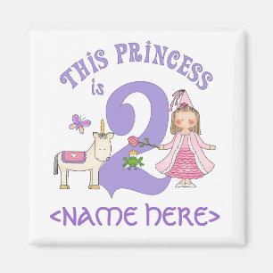 Imã segundo aniversário da Princesa Unicórn