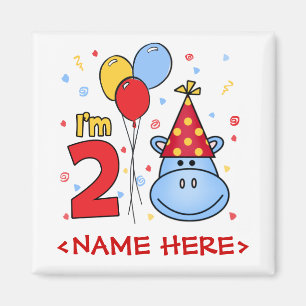 Imã segundo aniversário de rosto de Hippo azul