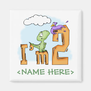 Imã segundo aniversário Diversão Dino