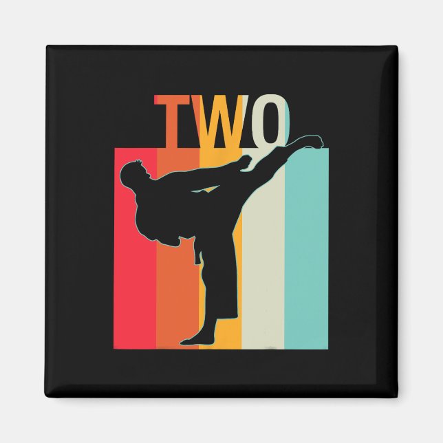 Imã segundo aniversário dotado de Karate Retro Taekwon (Frente)