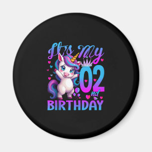 Imã segundo aniversário unicórnio É o meu segundo aniv