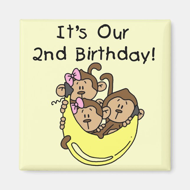 Imã Segundo Triplets - Duas Meninas e um Menino (Frente)