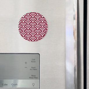 Imã Seigaiha, Ondas, Japonês, Burgundy e Branco
