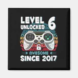 Imã Seis 6 anos Bday Filho Menino Divertido Gamer 6º 6