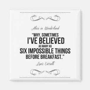 Imã "Seis coisas impossíveis" Alice no ímã do país