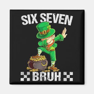 Imã Seis Sete 67 Bruh Dabbing Leprechaun Dia de São Pa
